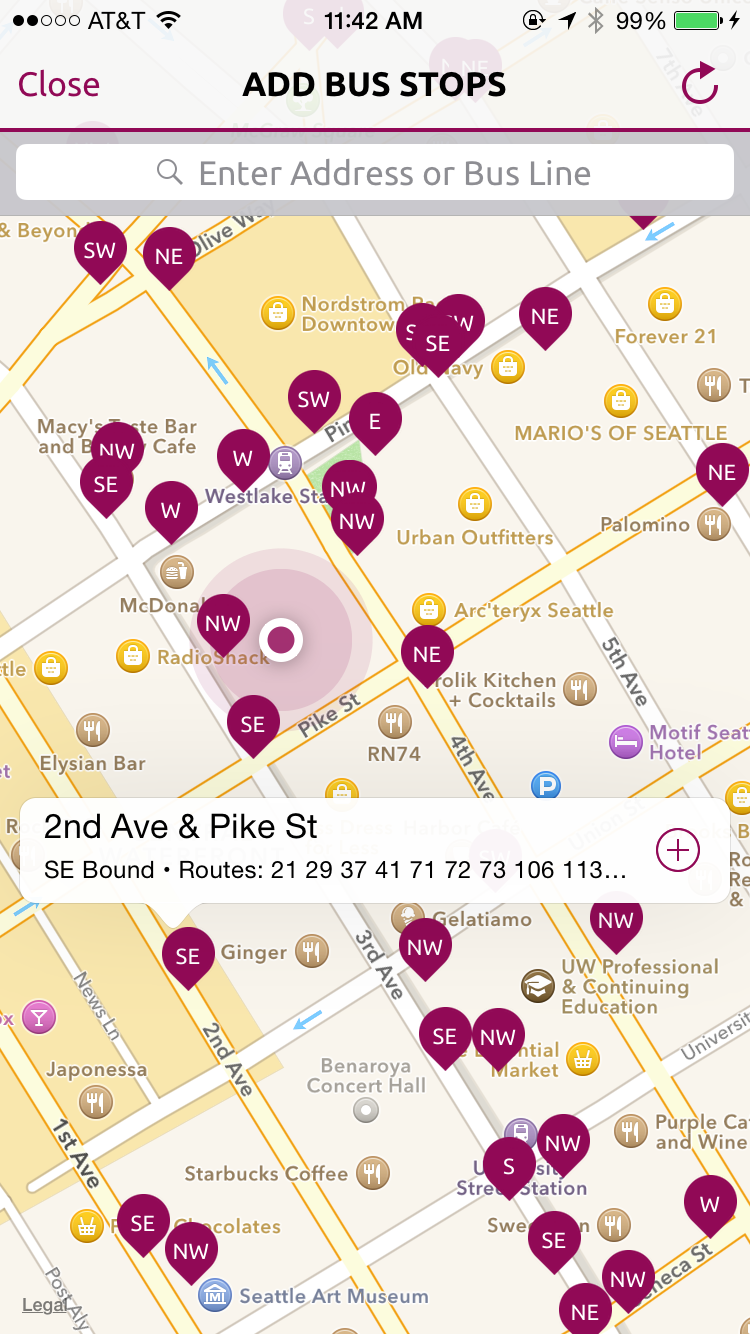 BusMe iPhone App Screenshot